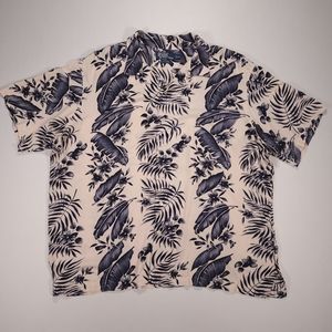 Polo Ralph Lauren Men's Clayton Hawaiian / Camp Shirt Size XXL Floral Print Blue